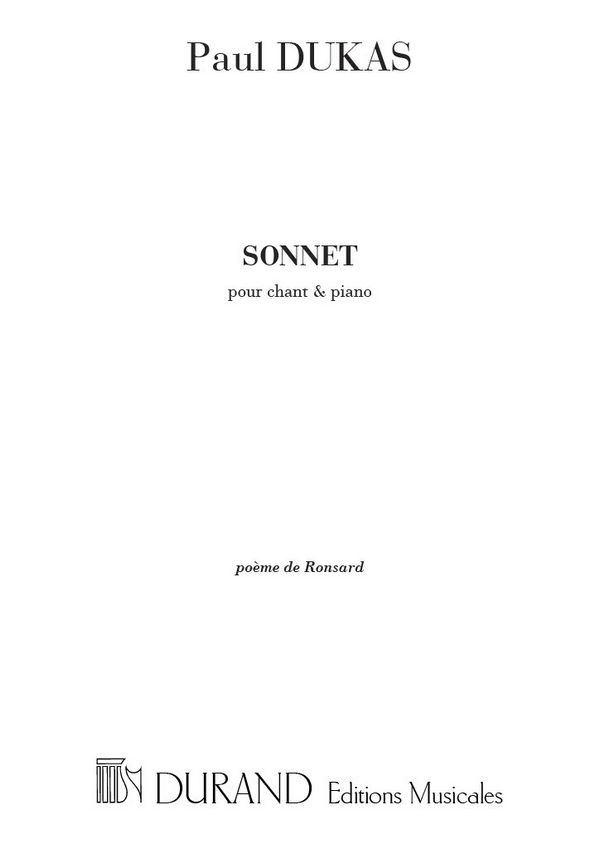 SONNET POUR CHANT ET