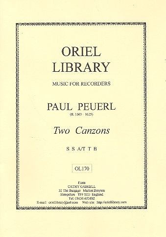 2 Canzons for 5 recorders