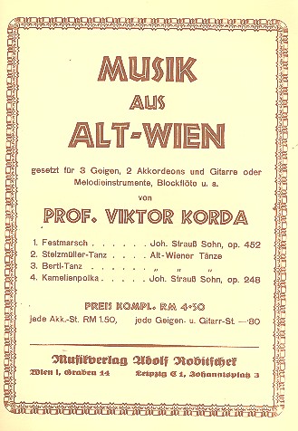 Musik aus Alt-Wien für 3 Violinen,