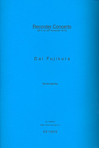 Recorder Concerto for recorder (T/So/B -