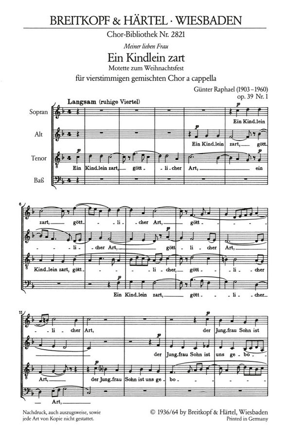 Ein Kindlein zart op. 39,1