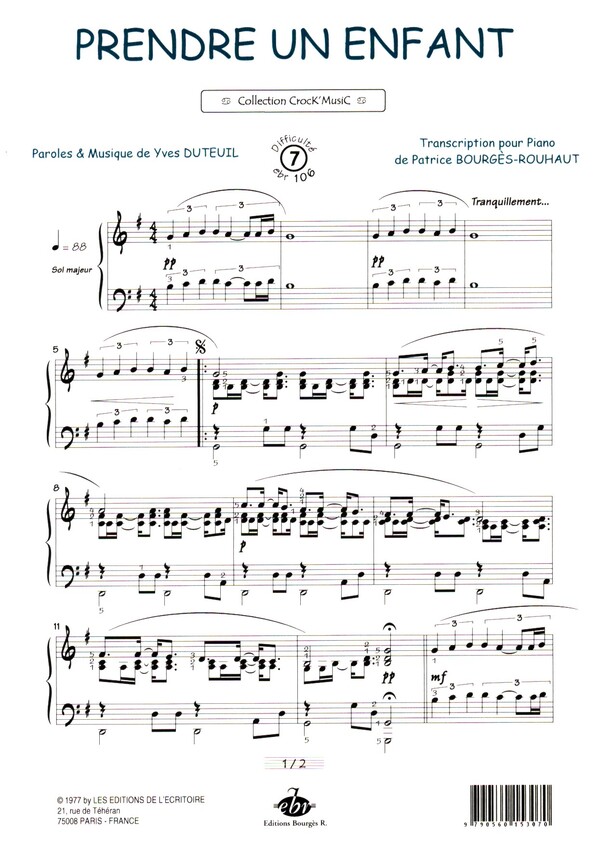 Prendre un enfant par la main: pour piano