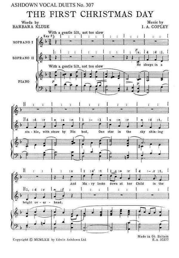 The first Christmas Day for female chorus