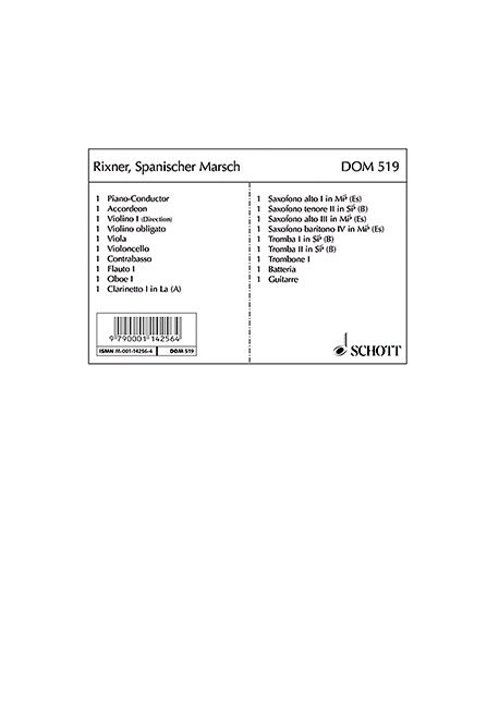 Spanischer Marsch für Salonorchester