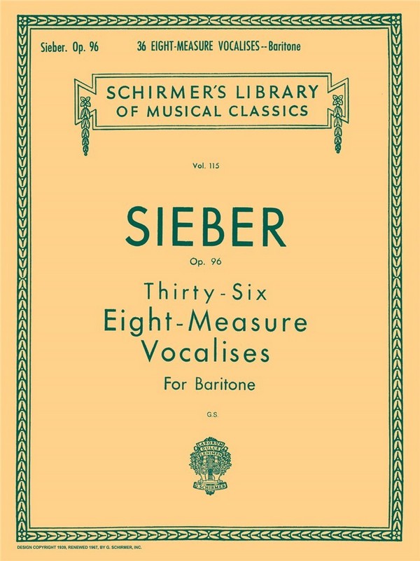 36 eight-measure vocalises op.96 for baritone