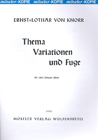 Thema Variationen und Fuge