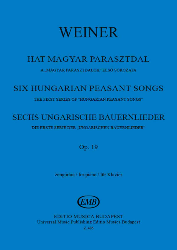 6 ungarische Bauernlieder op.19 für Klavier