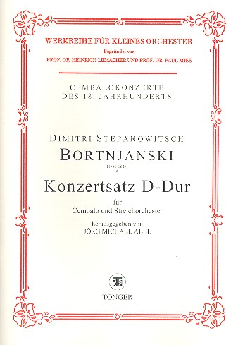 Konzertsatz D-Dur für Cembalo und