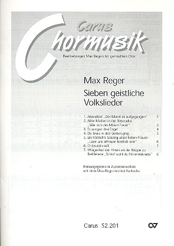 7 geistliche Volkslieder für gem Chor