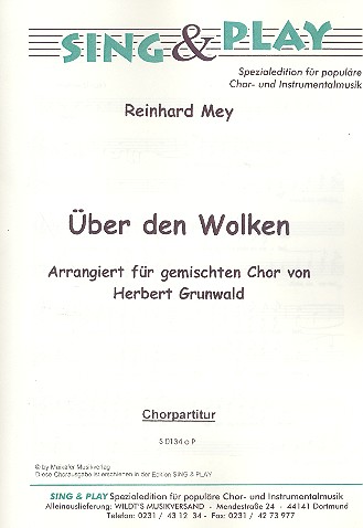 Über den Wolken für gem Chor