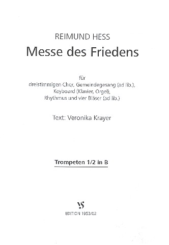 Messe des Friedens für gem Chor und Instrumente