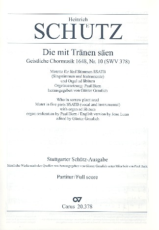 Die mit Tränen säen SWV378