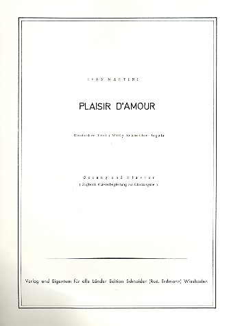 Plaisir d'amour: Einzelausgabe