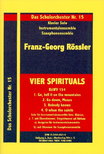 4 Spirituals RöWV154 für Instrumentalensemble