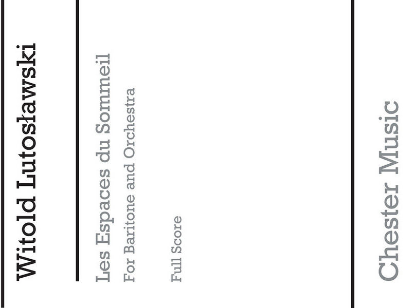 Les espaces du sommeil for Baritone and