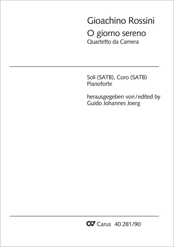 O giorno sereno für Soli, gem Chor und