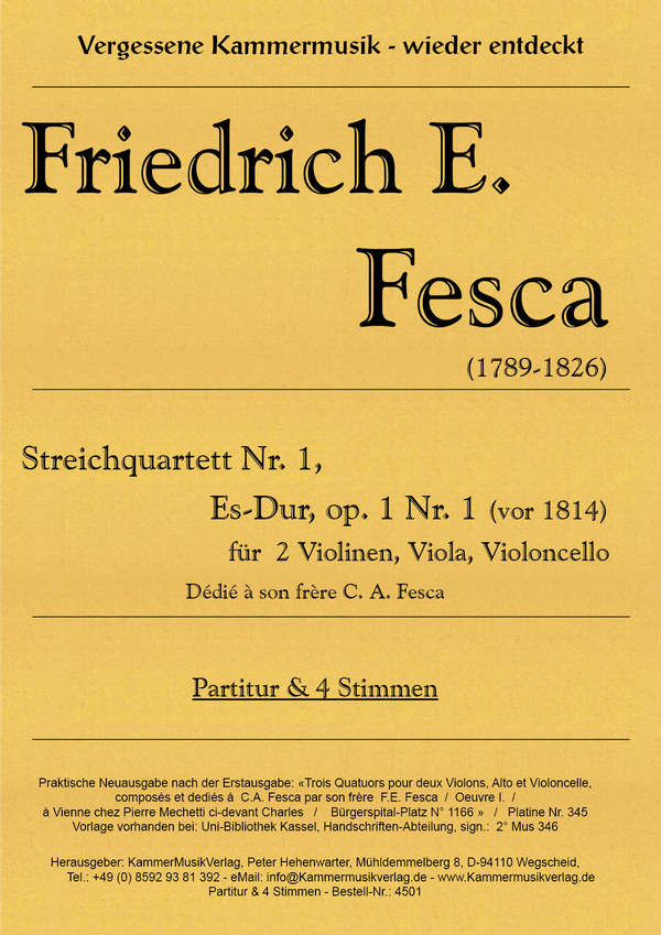 Streichquartett Es-Dur Nr.1 op.1,1