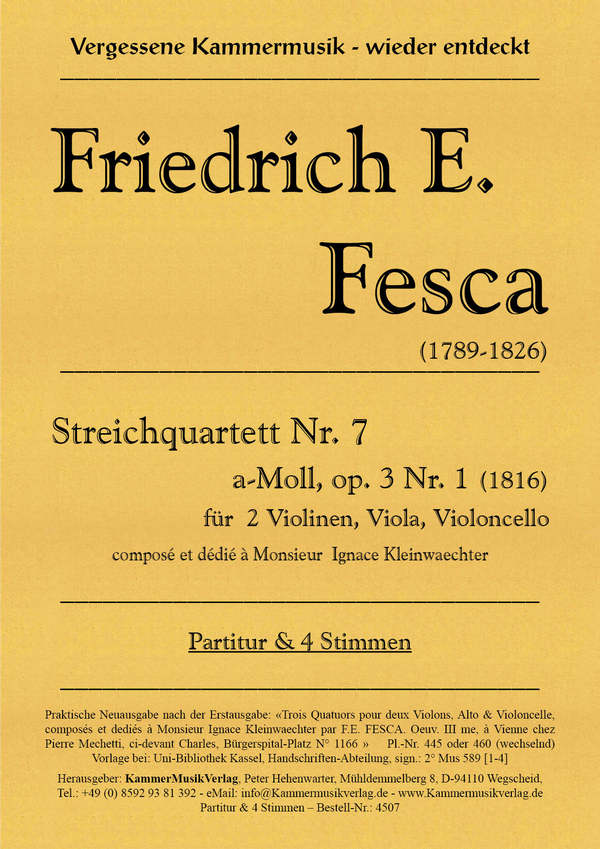 Streichquartett a-Moll Nr.7 op.3,1