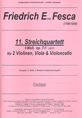 Streichquartett f-Moll Nr.11 op.7,1