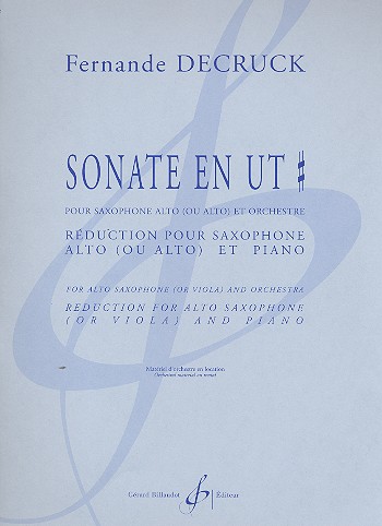 Sonate en ut pour saxophone alto ou alto et orchestre