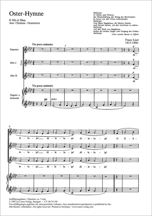 Oster-Hymne aus dem Oratorium