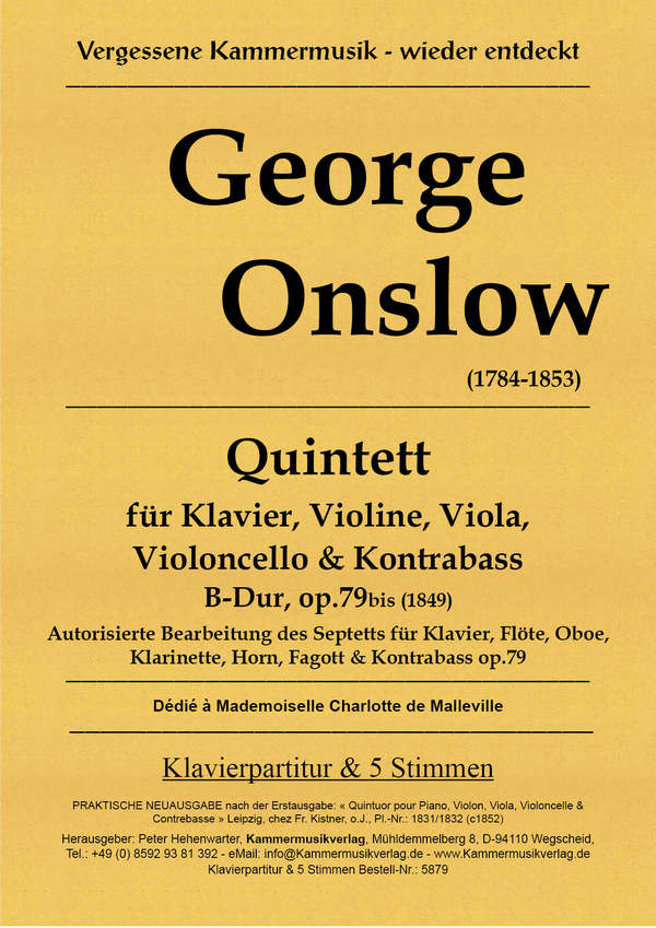Quintett B-Dur op.79bis für