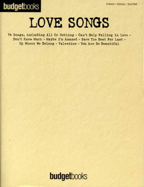 Budgetbooks Love Songs: for