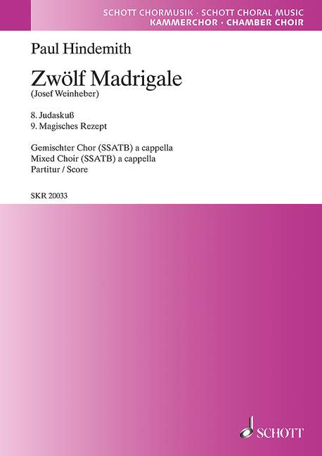 Hindemith, Paul: Zwölf Madrigale Heft 3