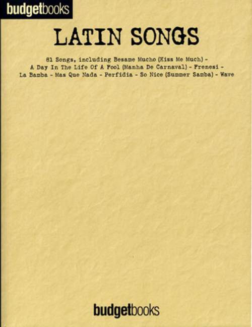 Budgetbooks Latin Songs: for