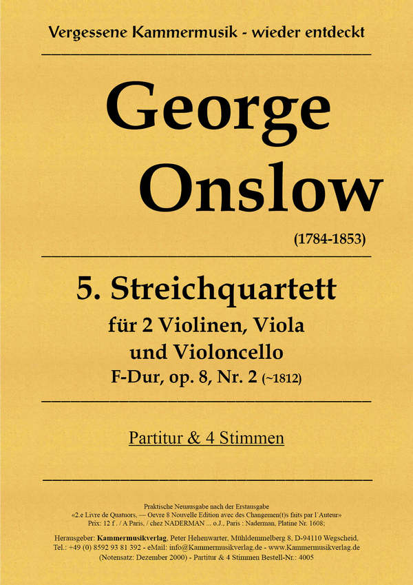 Streichquartett F-Dur Nr.5 op.8,2