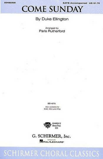 Come sunday  for mixed chorus