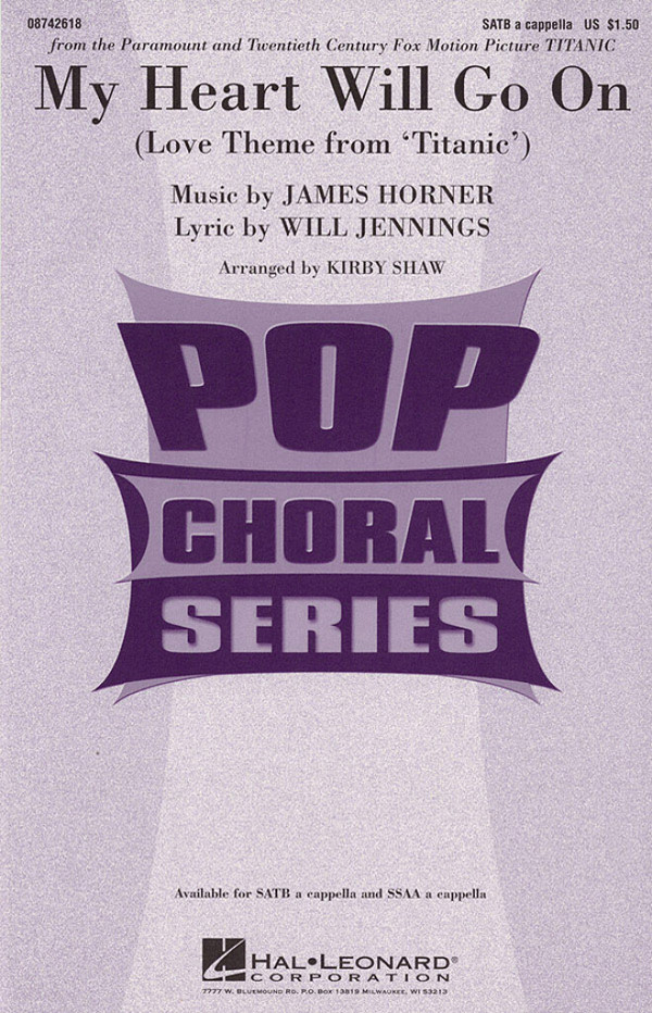 My Heart will go on for mixed chorus (SATB)