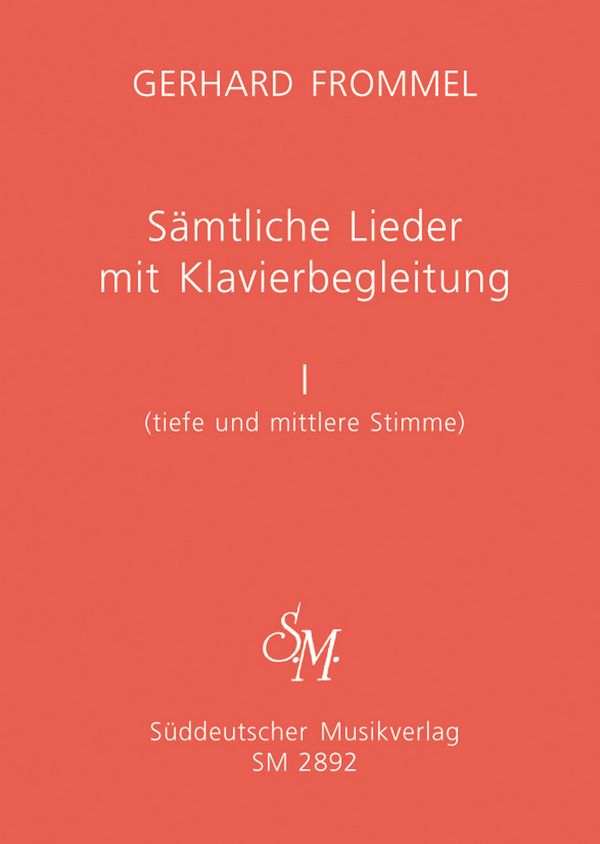 Sämtliche Lieder mit Klavierbelgeitung Band 1