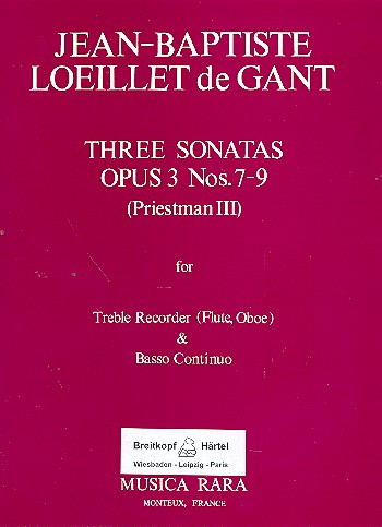 Zwölf Sonaten op.3 Band 3 (Nr.7-9)