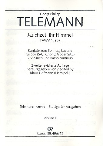 Jauchzet ihr Himmel TVWV1:957