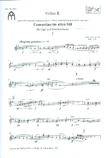 Concertino im alten Stil G-Dur op.20
