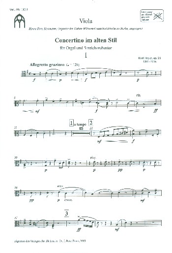 Concertino im alten Stil G-Dur op.20