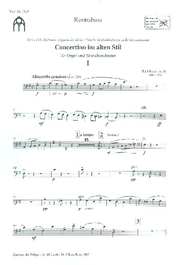 Concertino im alten Stil G-Dur op.20