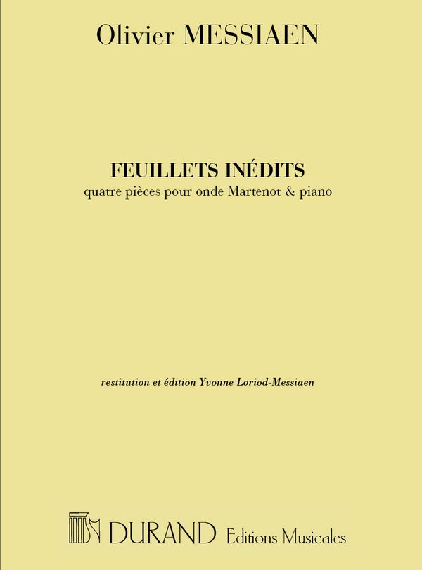 Feuillets inédits pour onde Martenot