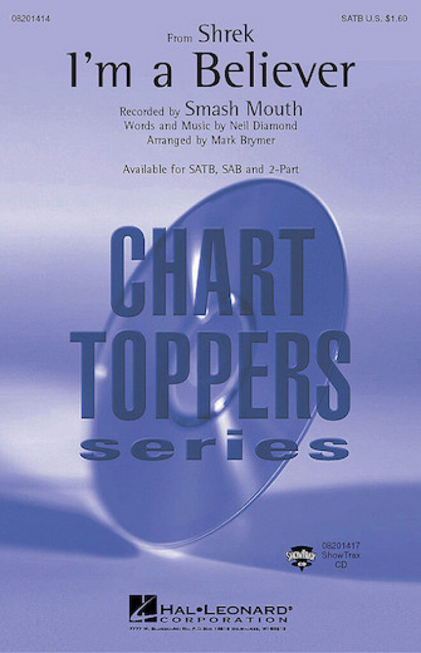 I'm a Believer for mixed chorus (SAB)