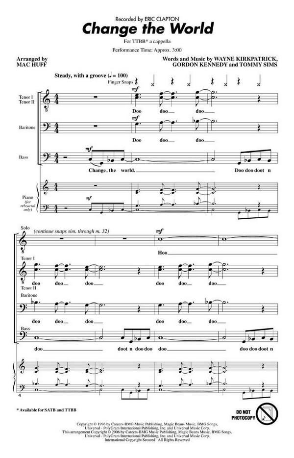 Change the World for male chorus