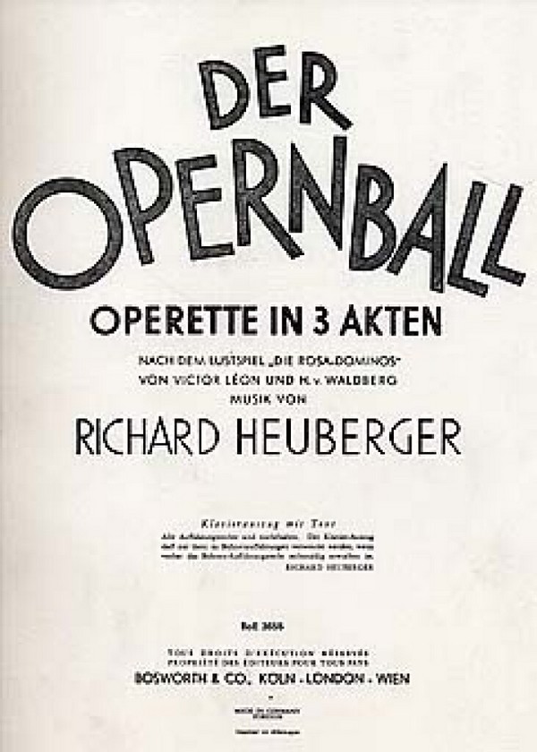 Der Opernball Klavierauszug (dt)