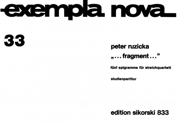 FRAGMENT FUENF EPIGRAMME FUER