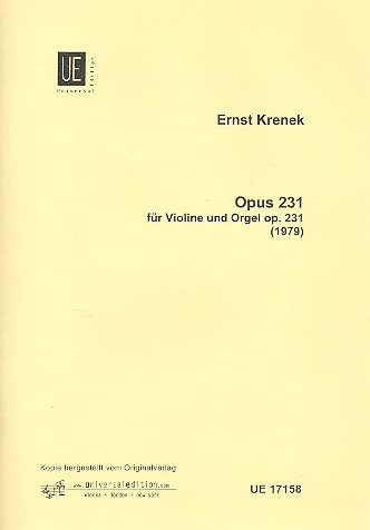 Opus 231 für Violine und Orgel
