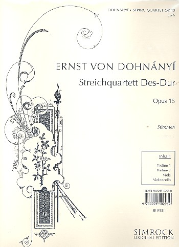 Streichquartett Des-Dur op.15
