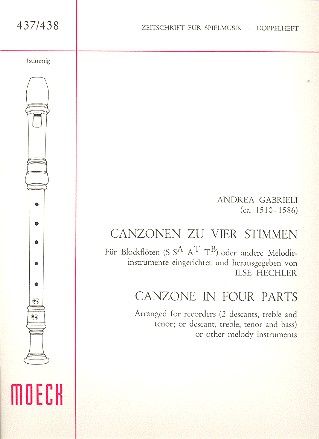 Canzonen zu 4 Stimmen