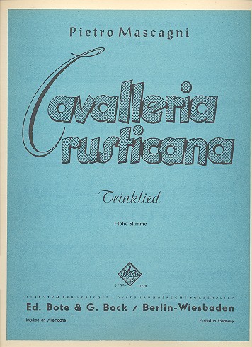 Trinklied des Turiddu aus 'Cavalleria rusticana'