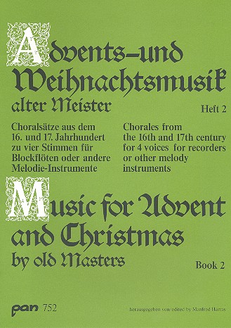 Advents- und Weihnachtsmusik alter Meister zu 4 Stimmen Band 2