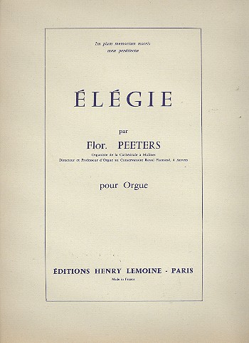 Elegie pour orgue