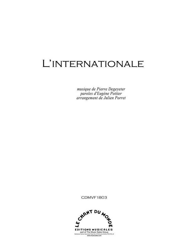 L'Internationale pour chant et piano